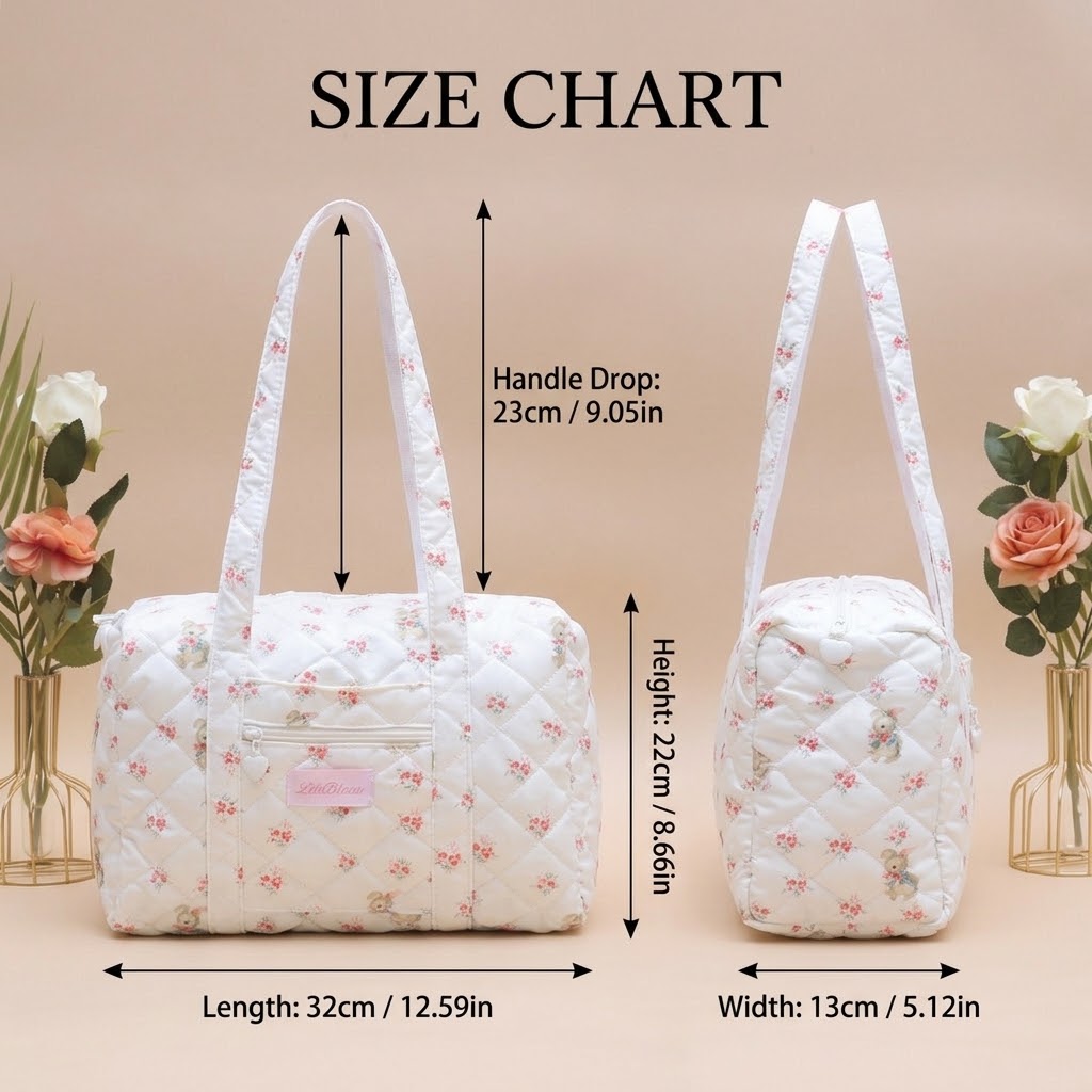 Grand sac fourre-tout matelassé pour maman de grande capacité avec — Monptitlou