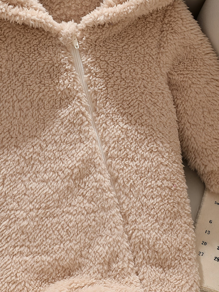 Combinaison zippée à capuche Ourson Cartoon Polyvalente Bébé Garçon — Monptitlou