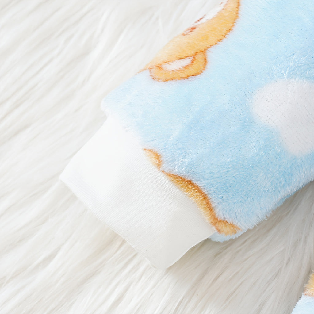 Bébé Ours Cœur Manches Longues Flanelle Polaire Fermeture Éclair Double — Monptitlou