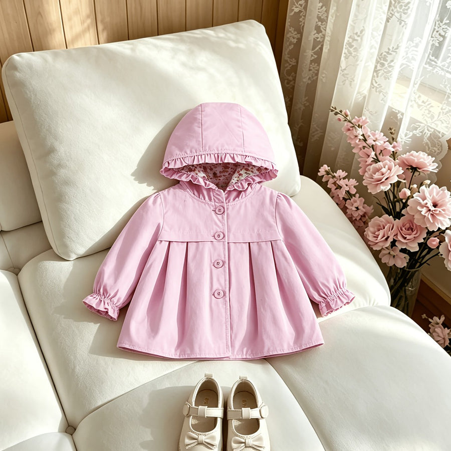 [Veste bébé fille coupe-vent] Veste à capuche automne nouveau style — Monptitlou