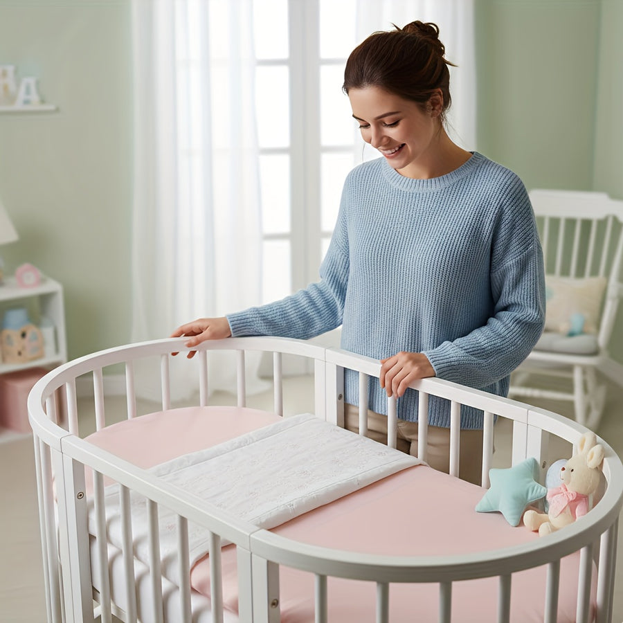 Parure de 4 draps de lit moitié lune ultra-doux pour berceau — Monptitlou