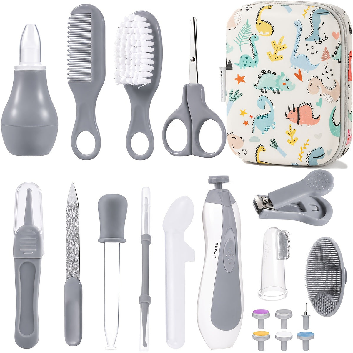 Ensemble de soins 15 pièces avec étui portable blanc — Monptitlou Image