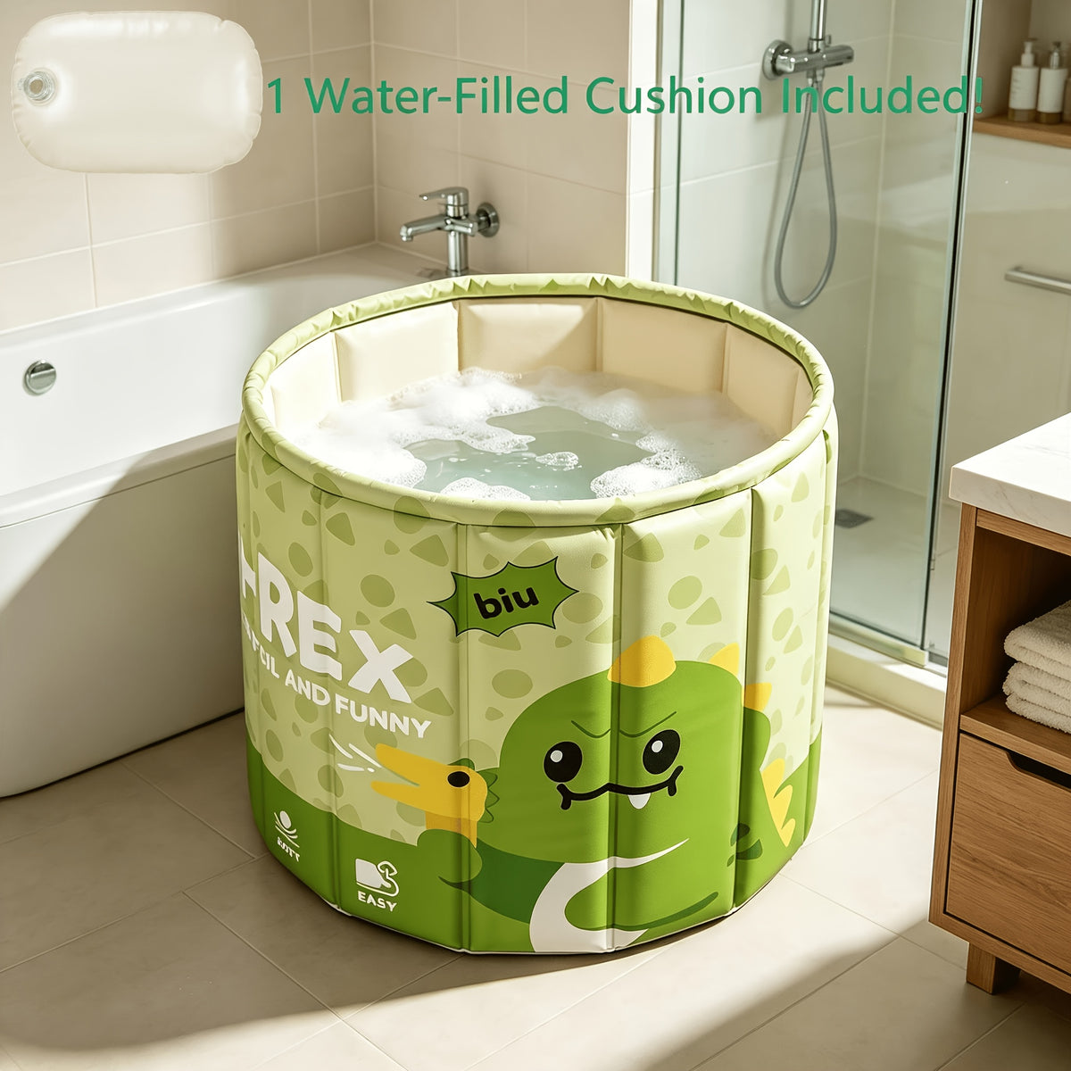 Baignoire portable pliable avec motif de dinosaure — Monptitlou Image