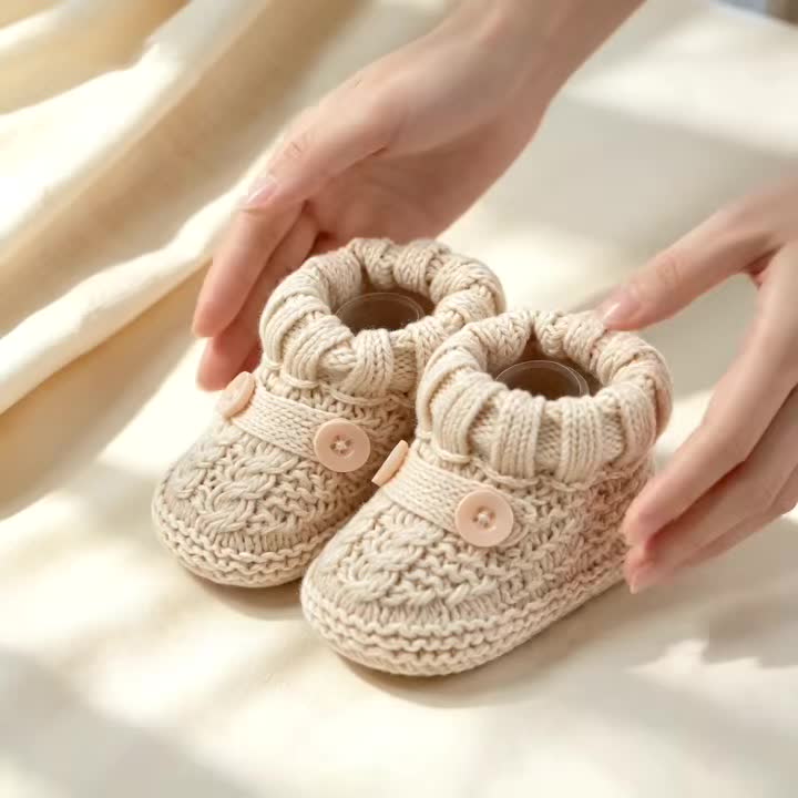 Paires de chaussures tricotées pour nourrisson à motif d'animaux — Monptitlou