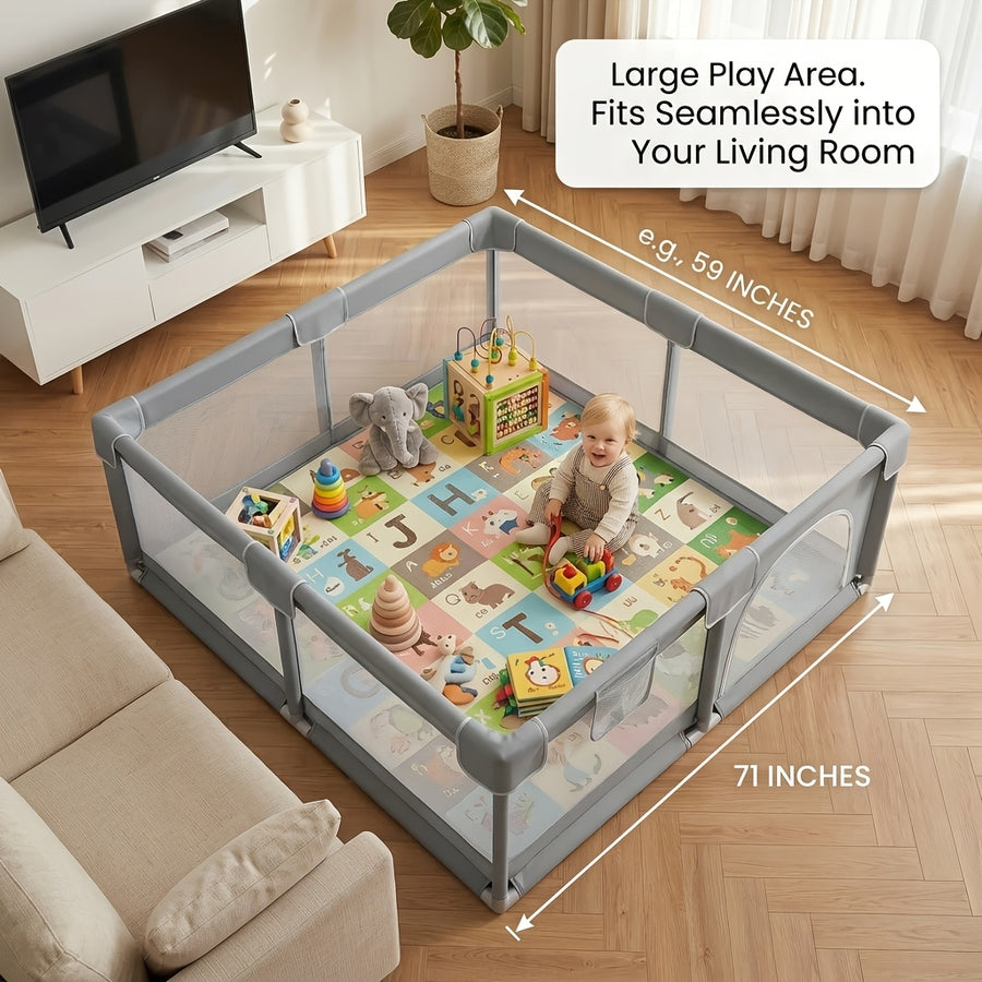 Grand parc de jeu pour bébé - centre d'activités solide et sûr avec — Monptitlou
