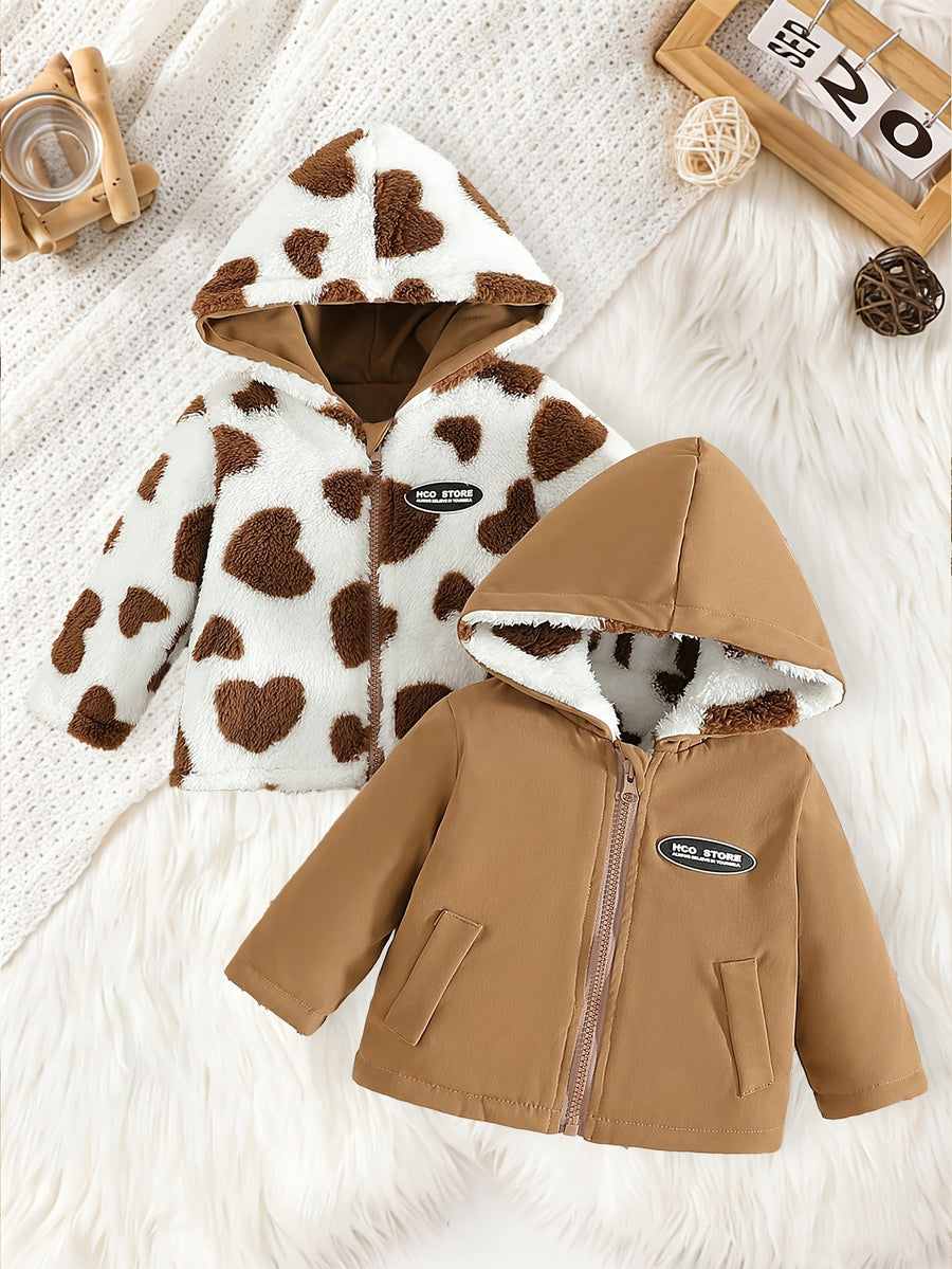 Veste réversible à imprimé léopard à la mode pour l'automne/hiver pour — Monptitlou