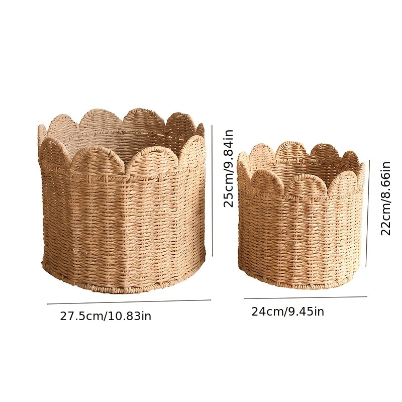 [Paniers bohème gain de place] 2 pcs Paniers de rangement en corde à — Monptitlou