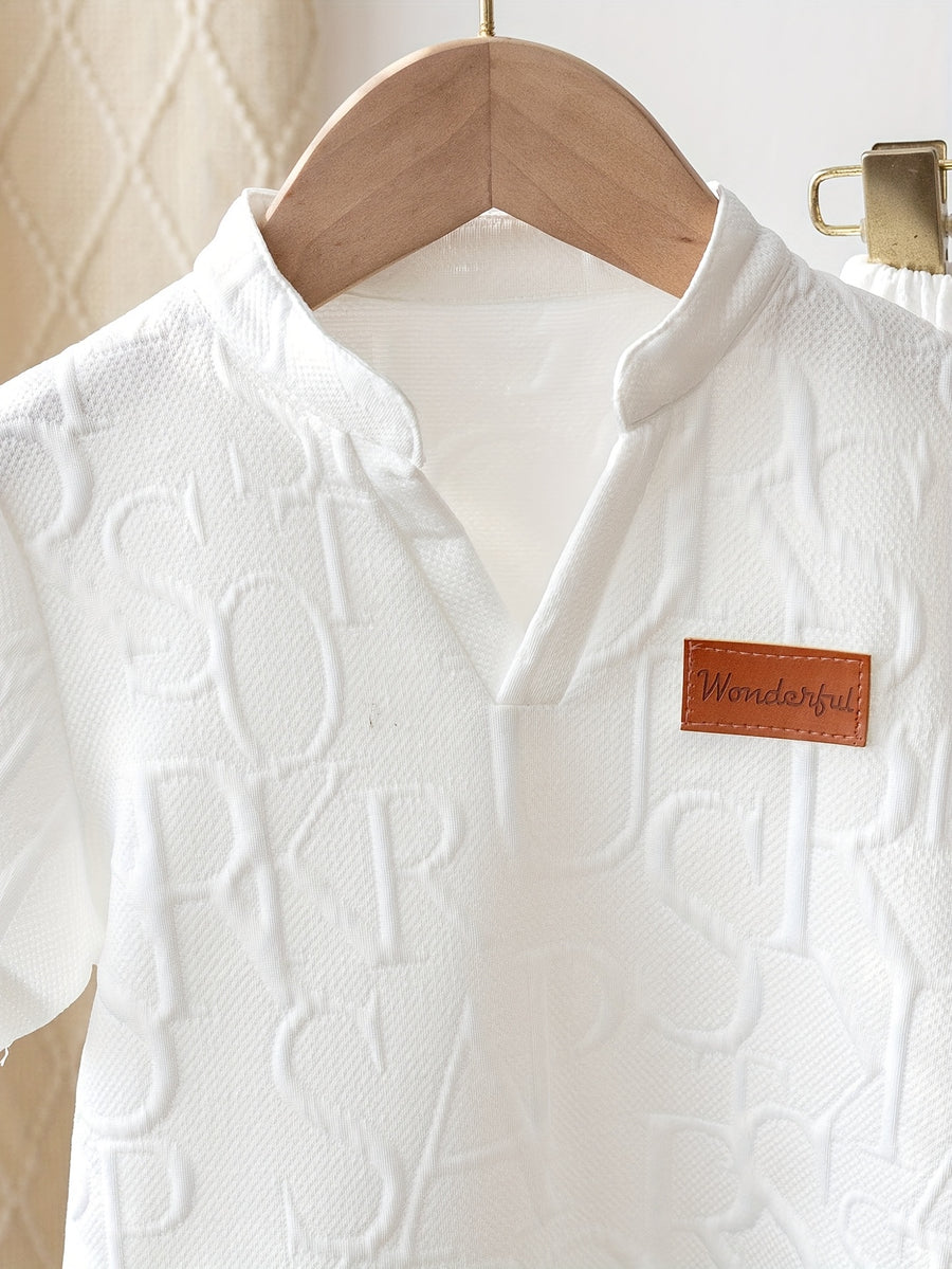 Ensemble 2 pièces pour garçons : T-shirt à manches courtes décontracté — Monptitlou