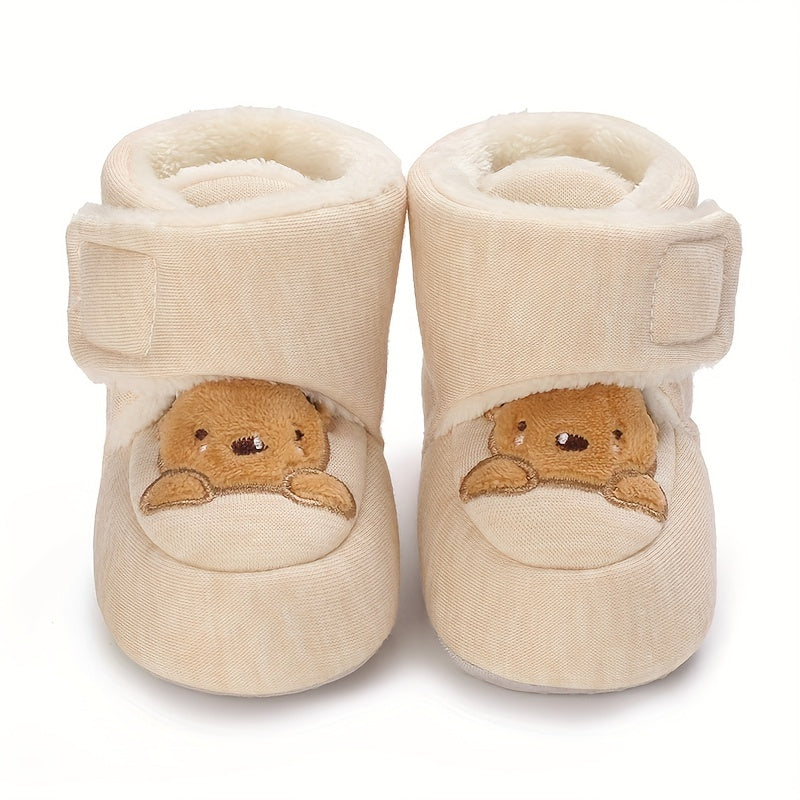 Chaussures et chaussettes d'hiver chaudes pour enfants, chaussures douces antidérapantes pour nouveau-né pour ramper et 