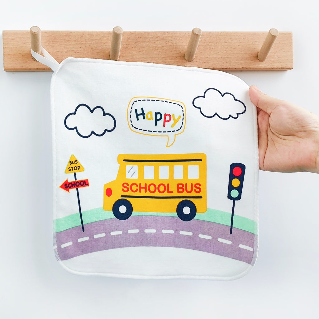 Serviette bébé carrée double épaisseur, serviette à salive — Monptitlou