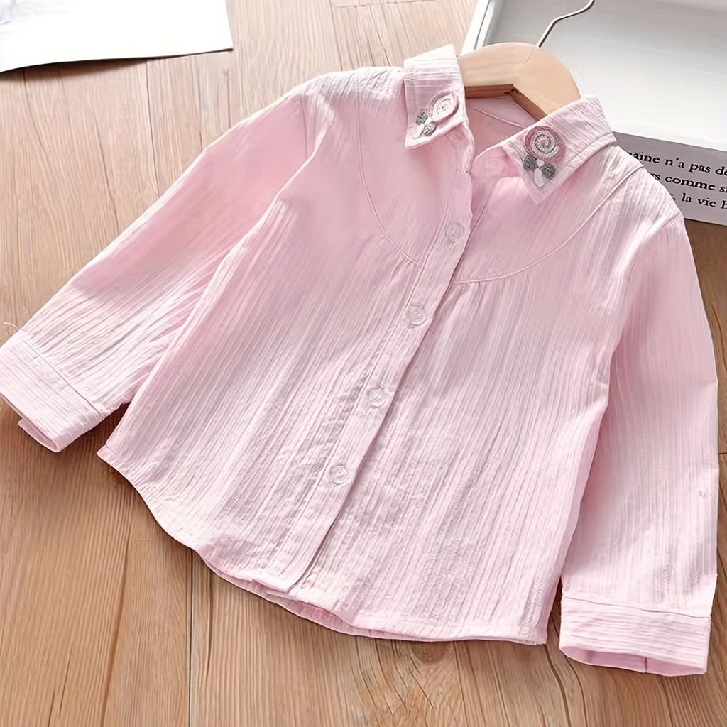 Chemise Brodée à Manches Longues pour Fille pour Printemps/Automne — Monptitlou