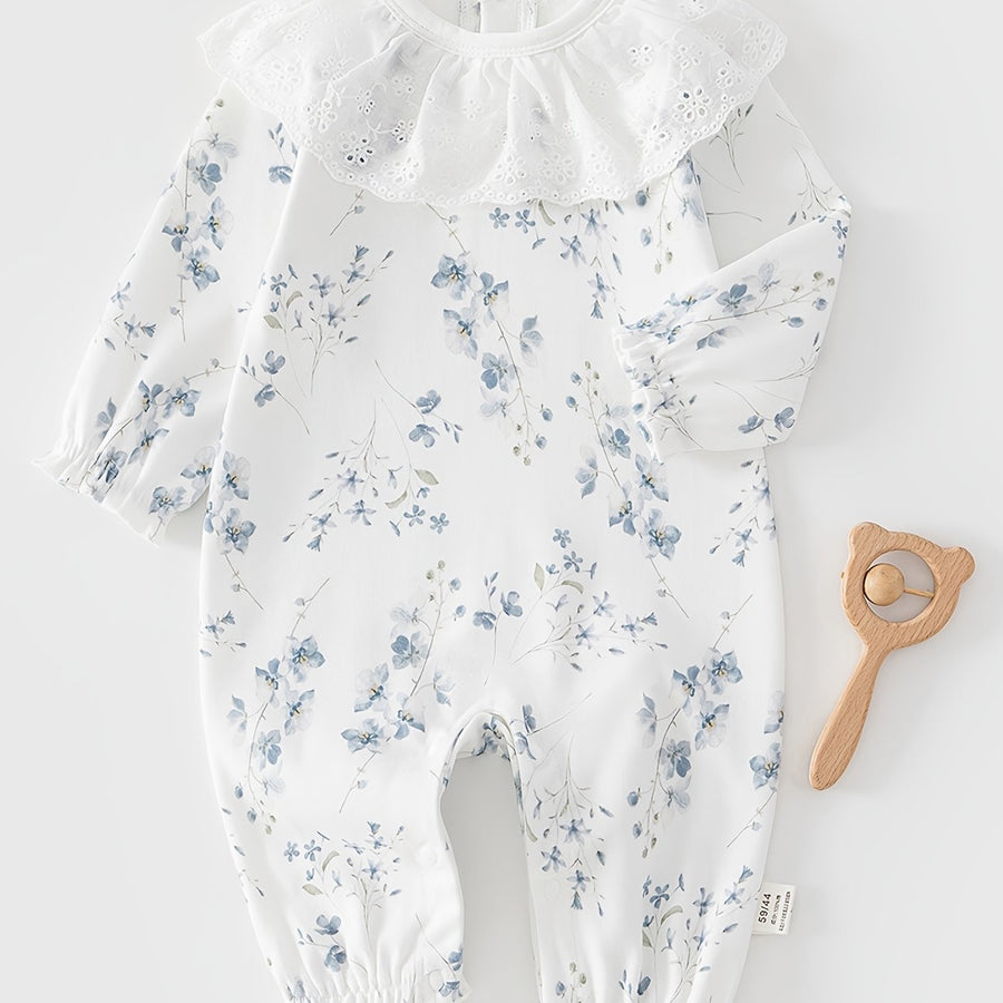 Nouvelle Arrivée Printemps Barboteuse à Manches Longues en Pur Coton — Monptitlou