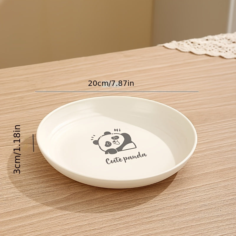 Assiette à diner ronde et crémeuse en plastique, 19.81 cm — Monptitlou