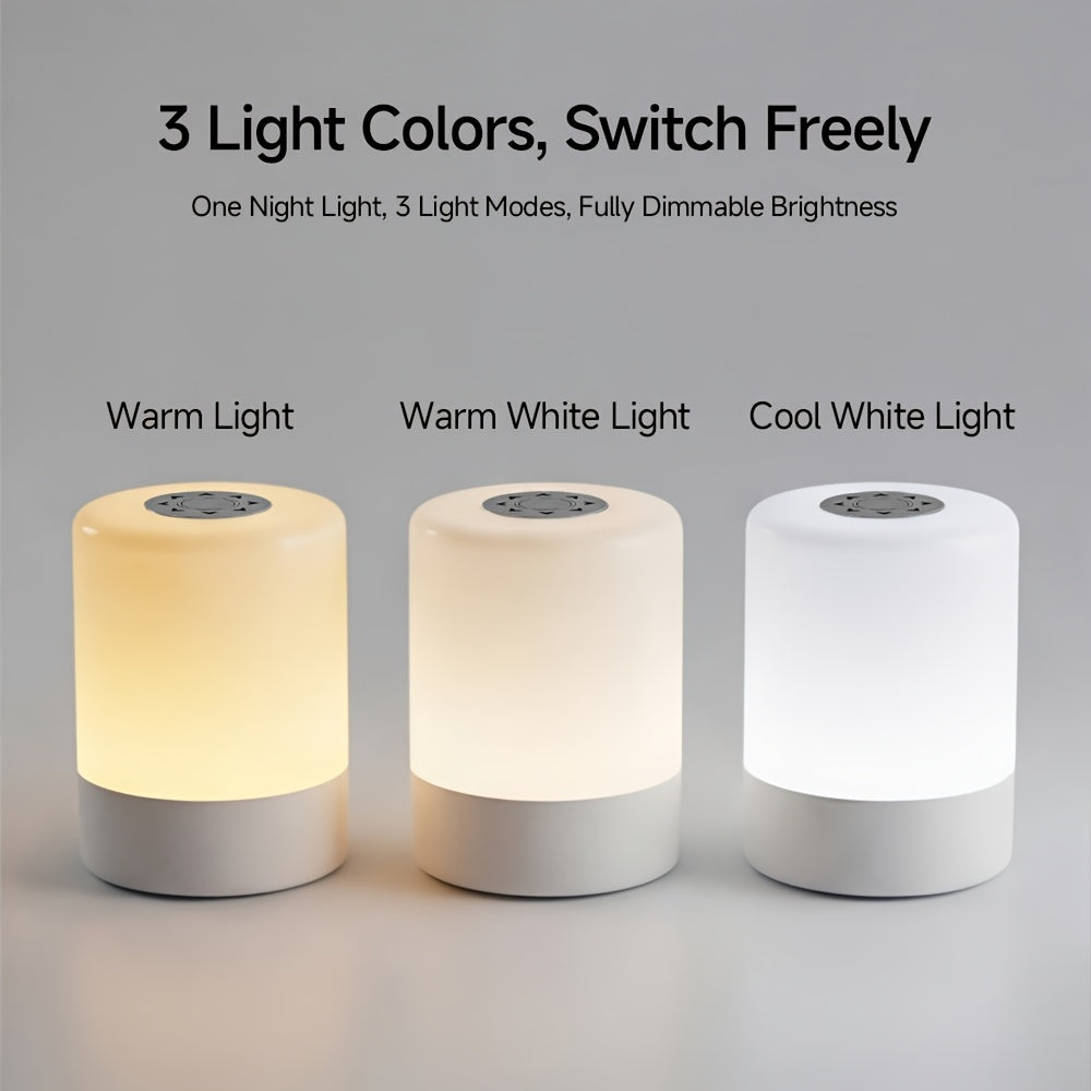 [Lumière blanche chaude] Lampe de nuit LED rechargeable à commande — Monptitlou