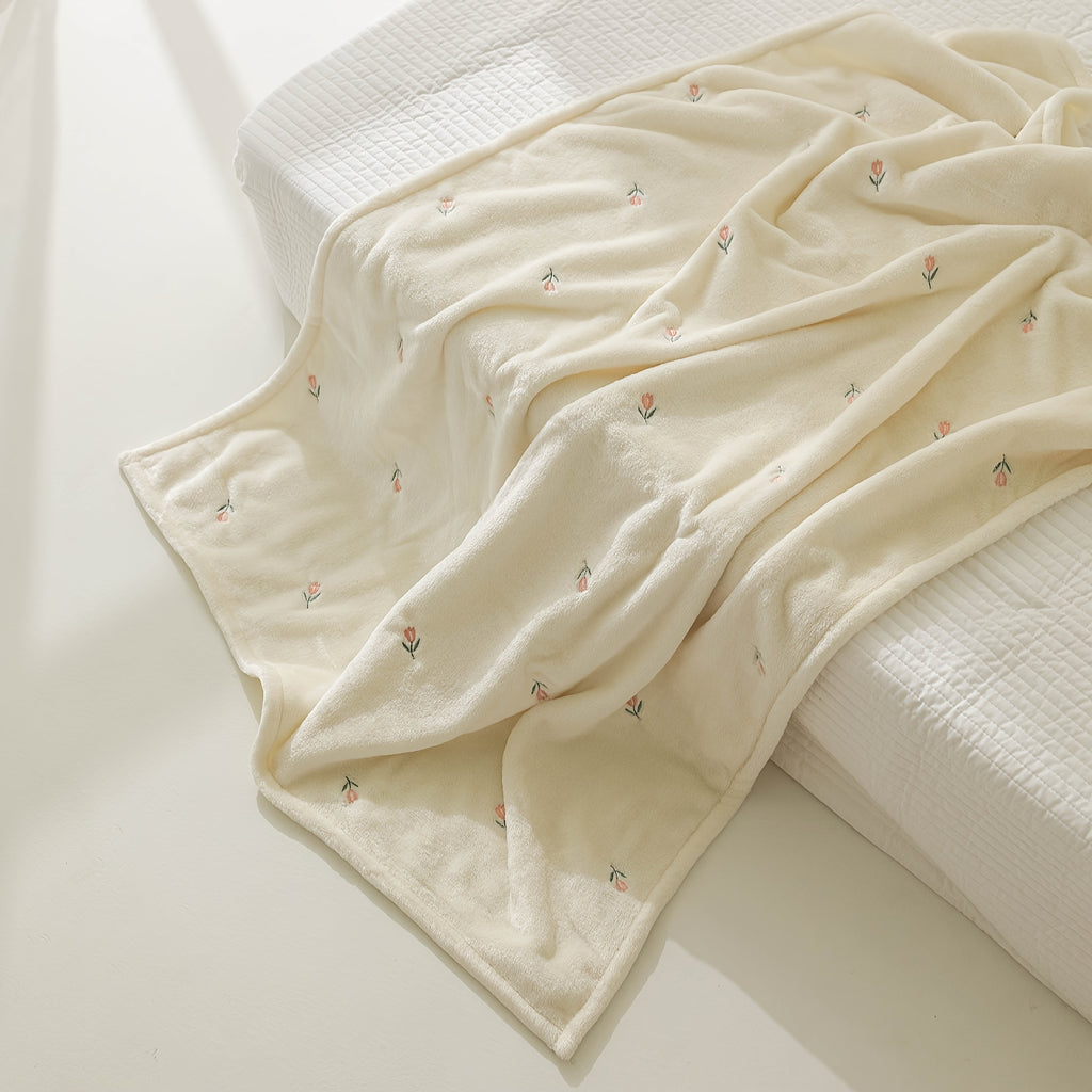 Couverture Chaude Brodée Tulipe pour Bébé — Monptitlou