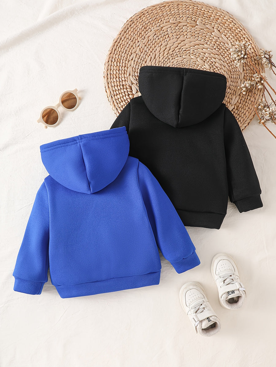 Sweat à capuche unis décontractés pour garçons et filles — Monptitlou