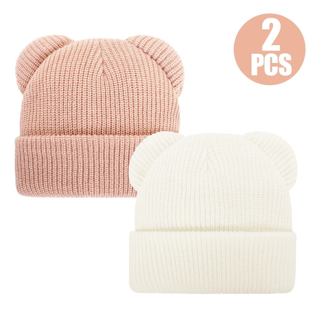 Bonnets tricotés chauds pour enfants, oreilles d'ours mignonnes — Monptitlou