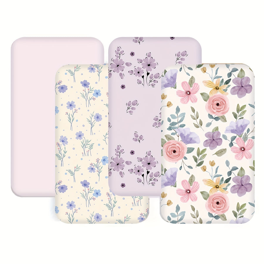 Parure de 4 draps de lit moitié lune ultra-doux pour berceau — Monptitlou