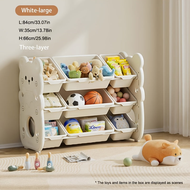 Armoire de rangement à trois niveaux avec plusieurs boîtes de rangement — Monptitlou
