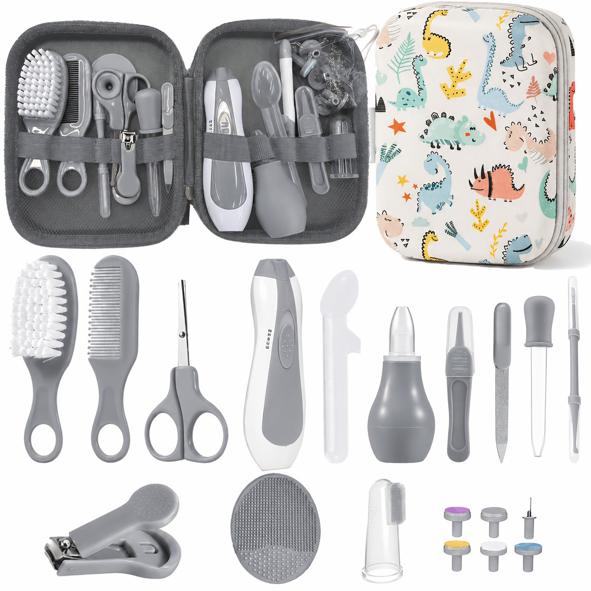 Ensemble de soins 15 pièces avec étui portable blanc — Monptitlou Image