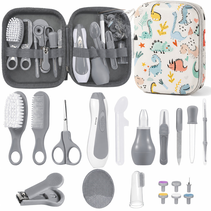 Ensemble de soins 15 pièces avec étui portable blanc — Monptitlou