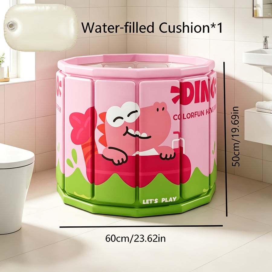 Baignoire Ronde Pliable avec Imprimé Dinosaure Rose Mignon — Monptitlou