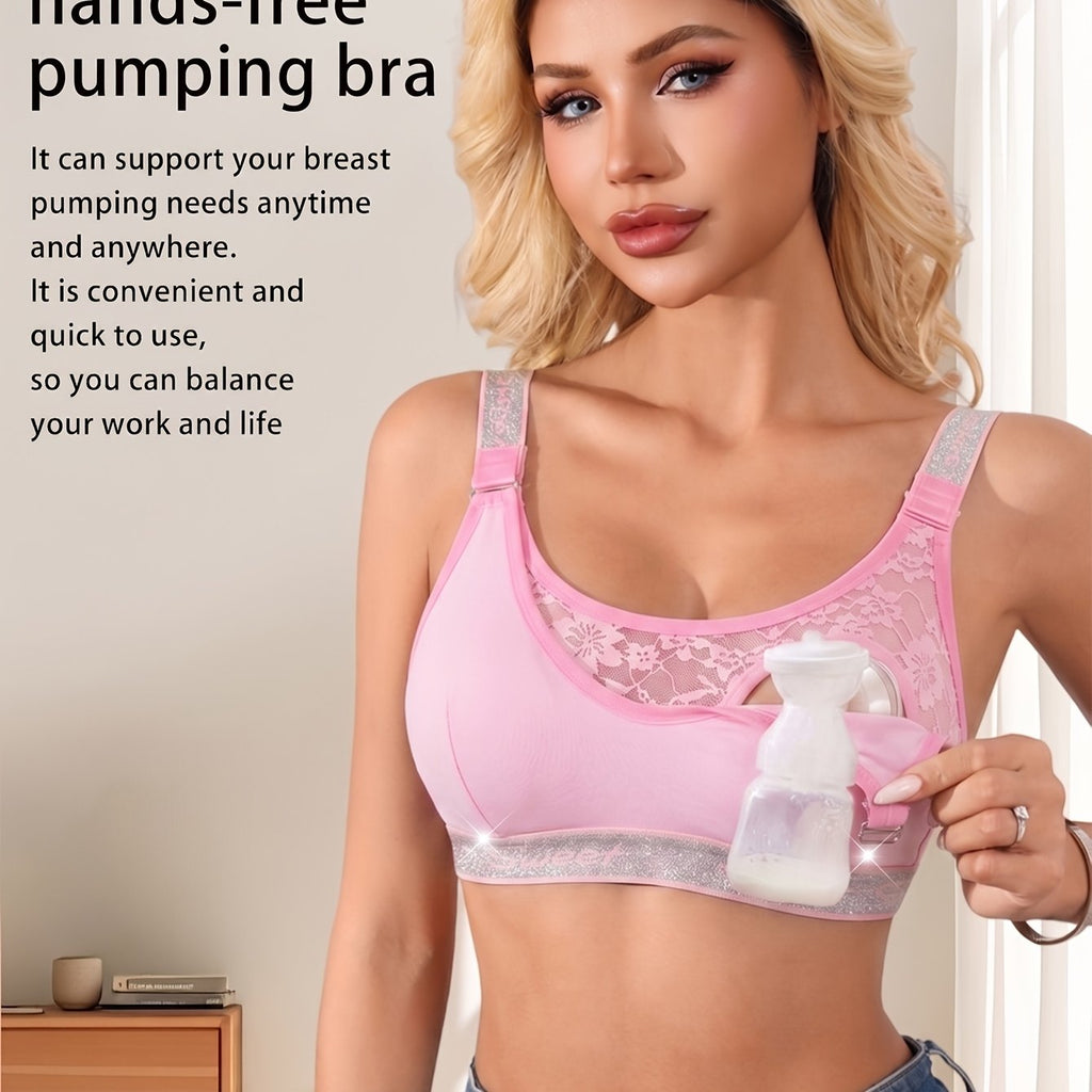 Nouveau soutien-gorge d'allaitement pour femme avec bordure en filet — Monptitlou