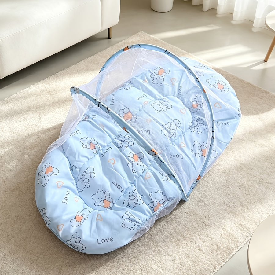 Lit Pliant Anti-Moustique pour Bébé avec Petit Coussin — Monptitlou