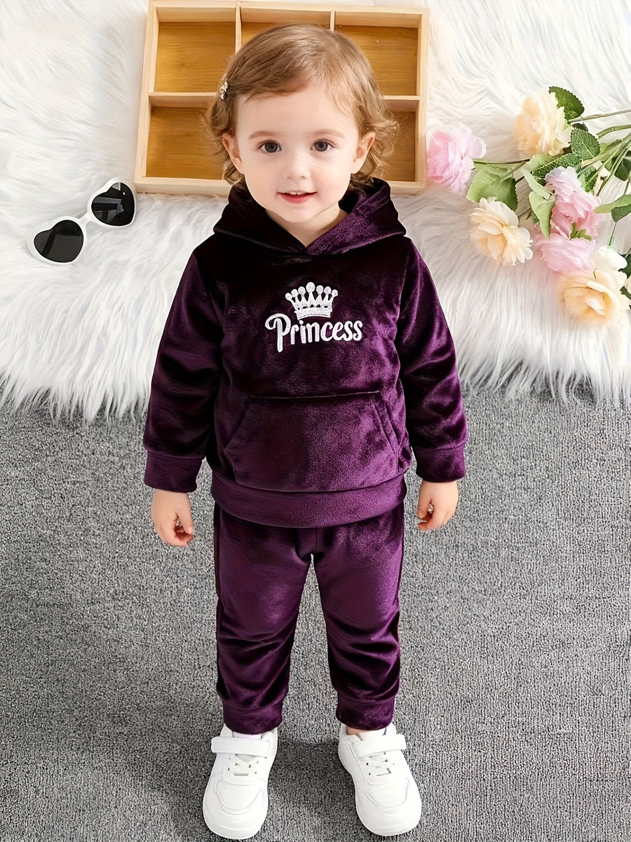 Ensemble de pantalons longs pour fille, sweat à capuche — Monptitlou