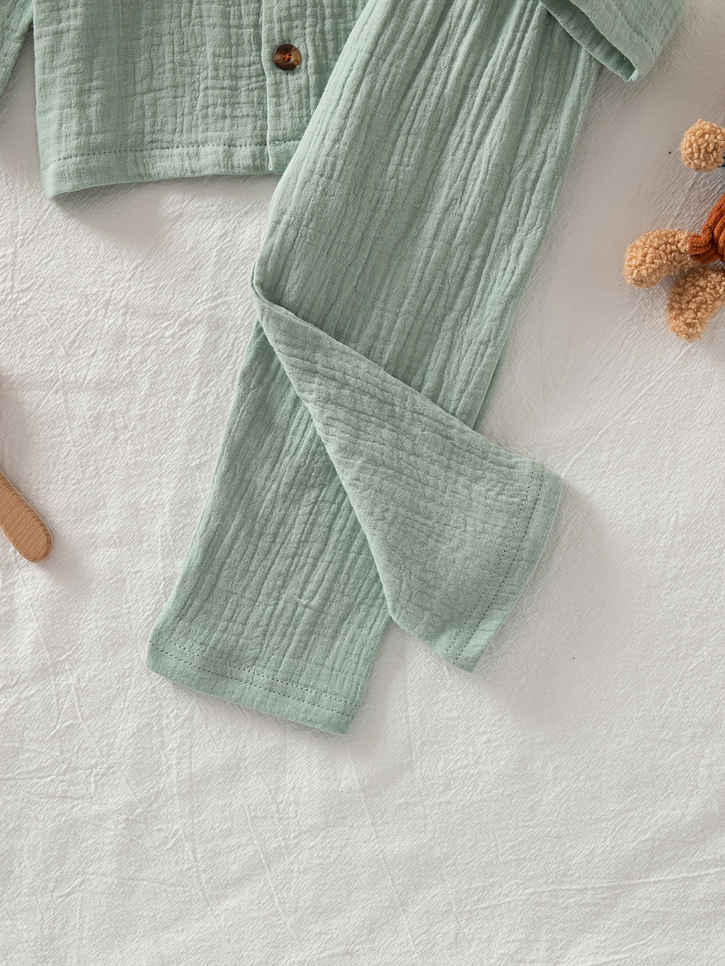 Ensemble bébé col pur longues manches et pantalon long — Monptitlou