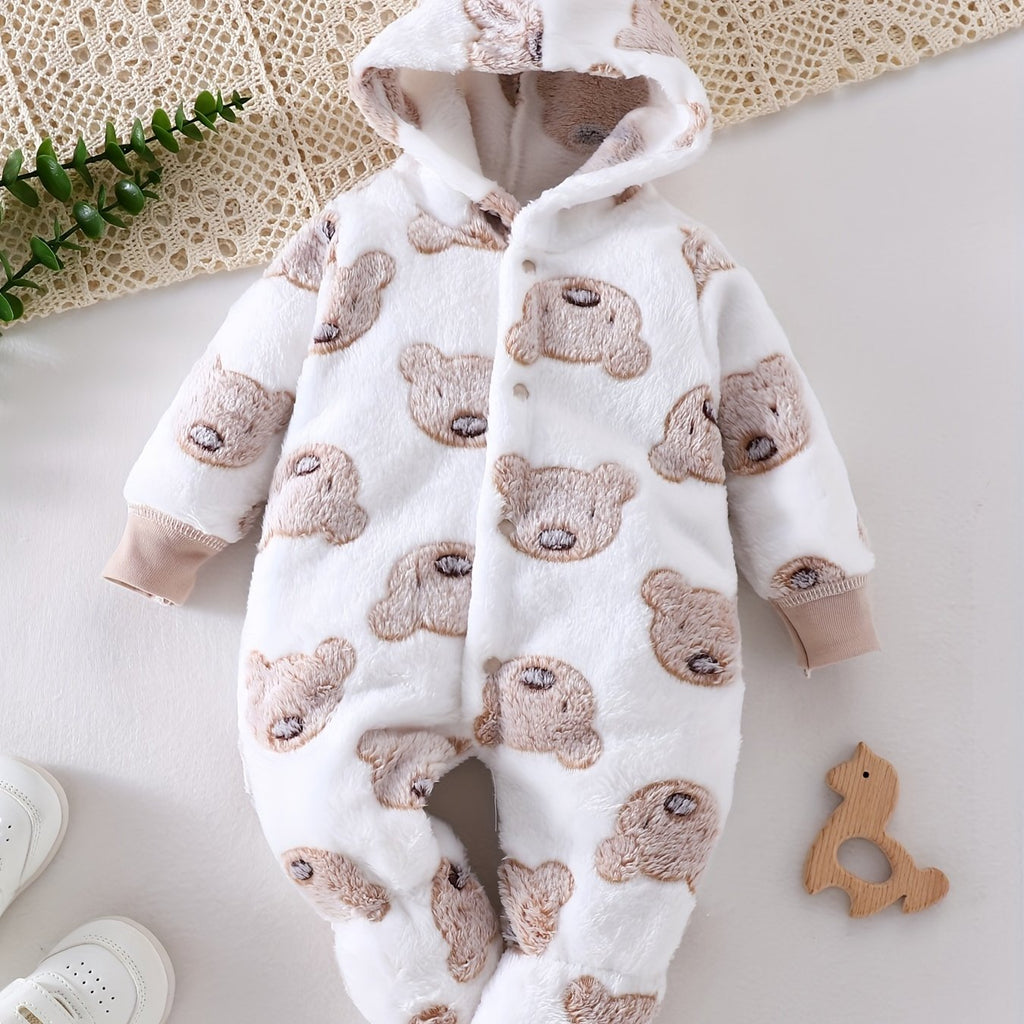 Combinaison polaire à capuche ourson pour bébé fille — Monptitlou