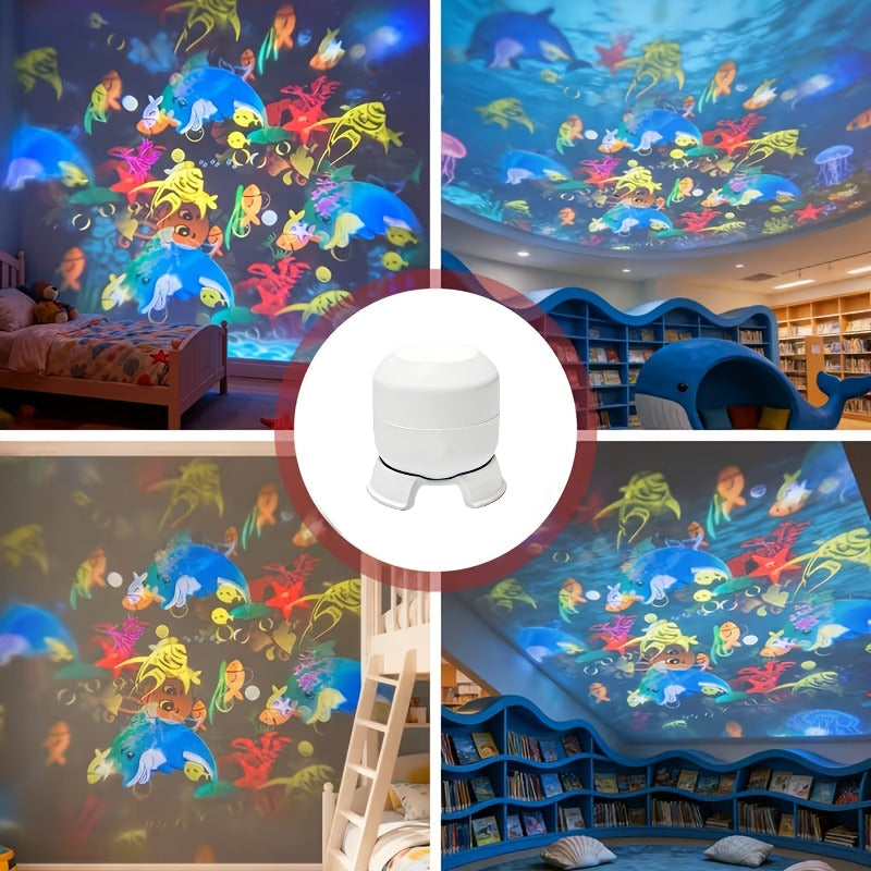 Lampe de nuit LED projection ciel étoilé océan — Monptitlou