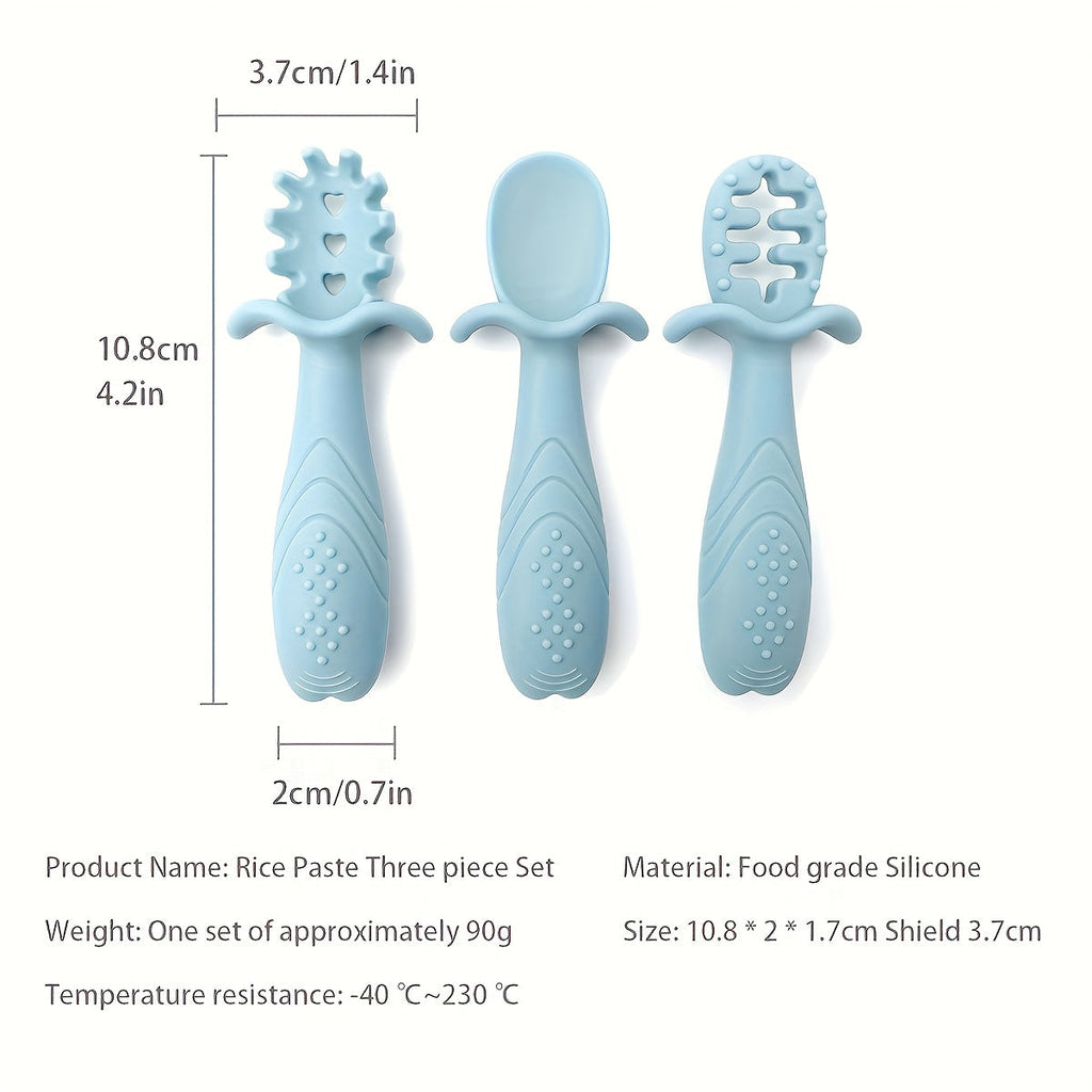 [Set de cuillères pastel] Lot de 3 Cuillères - Comprend 3 Cuillères aux Formes Uniques, Ce Set de Nourriture Douce Inclu