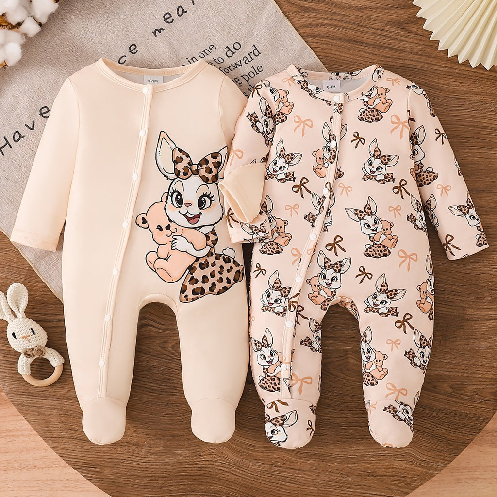 Barboteuse Bébé Fille Manches Longues et Pieds — Monptitlou