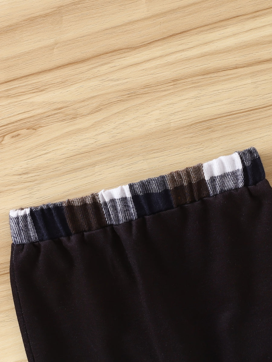 Ensemble Hiver pour Garçons en Coton à Carreaux avec Chemise à Col à — Monptitlou