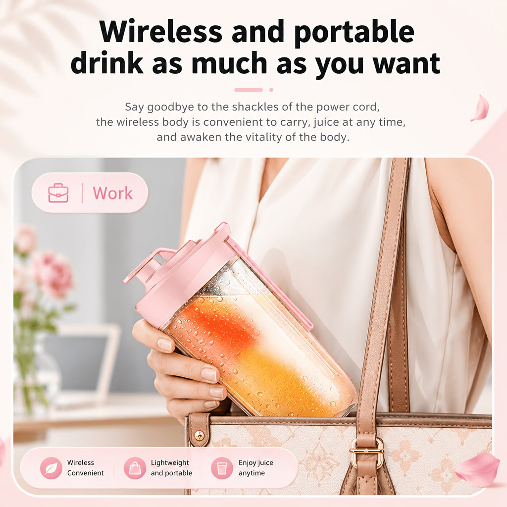Mixeur bébé portable rechargeable USB, gobelet rose — Monptitlou