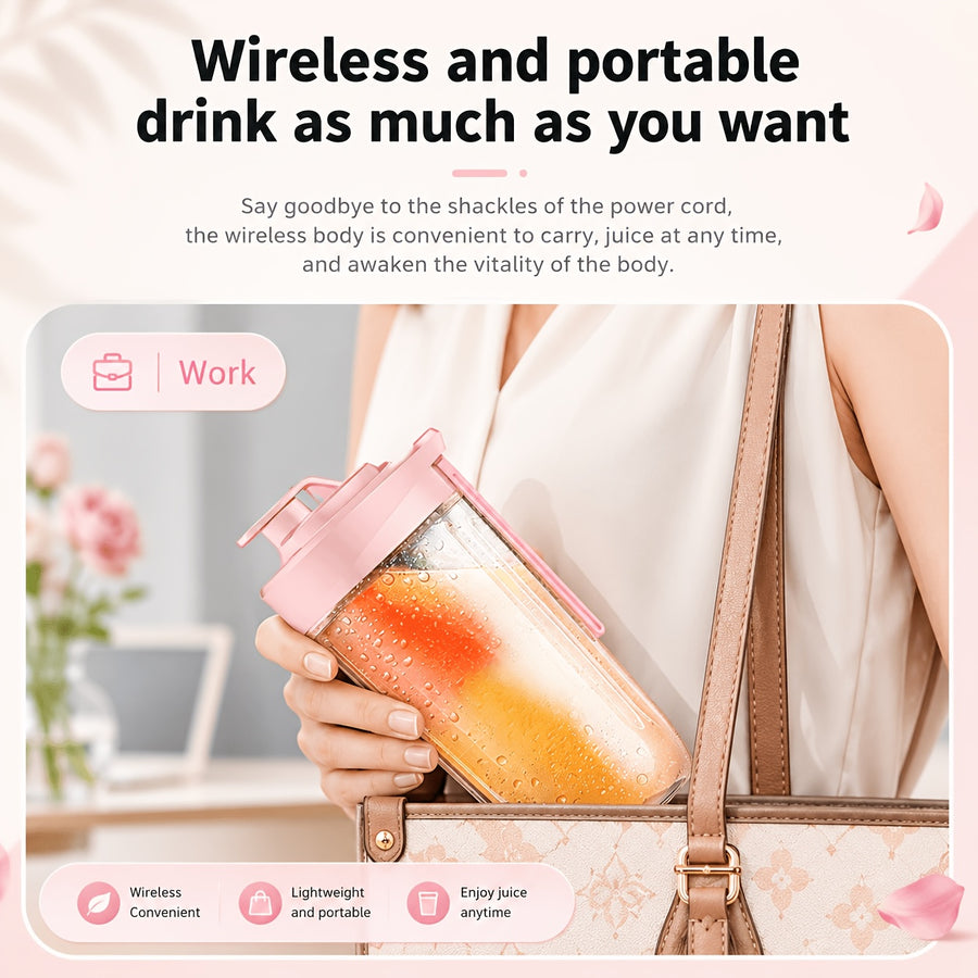 Mixeur bébé portable rechargeable USB, gobelet rose — Monptitlou