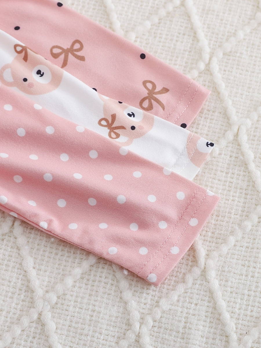 [Combi mignonne bébé fille] 3 pièces de combinaison triangulaire — Monptitlou