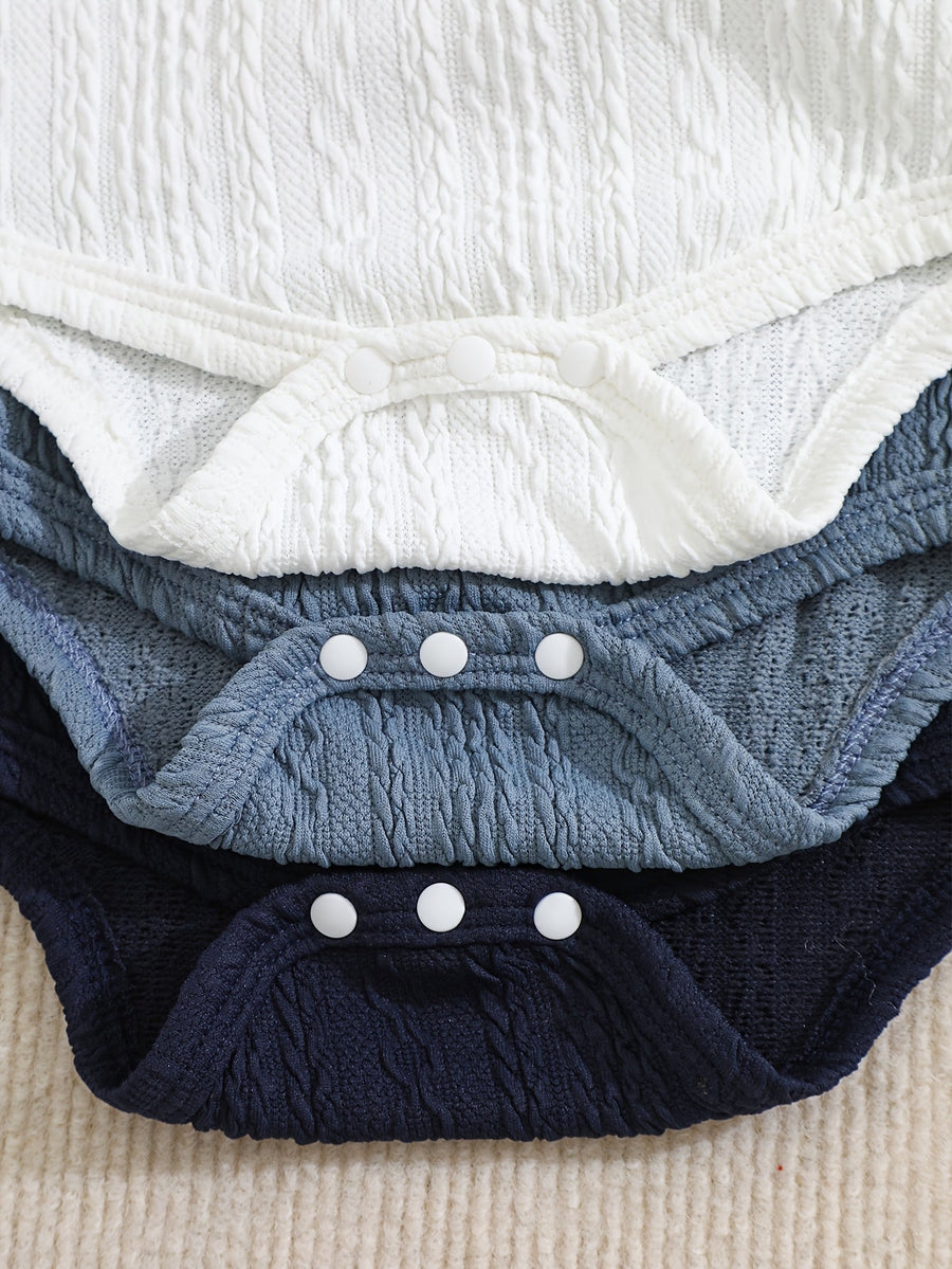 Ensemble 6 pièces pour nouveau-né motif ours brodé, texture jacquard — Monptitlou