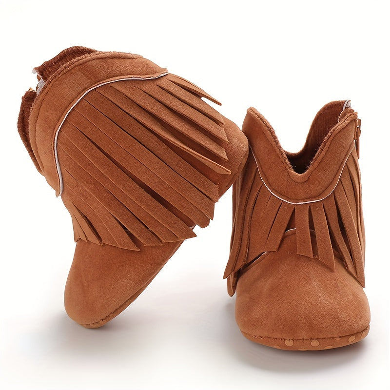 Baskets unisexes confortables pour enfants, à la mode, de couleur unie, avec pompons et fermeture éclair