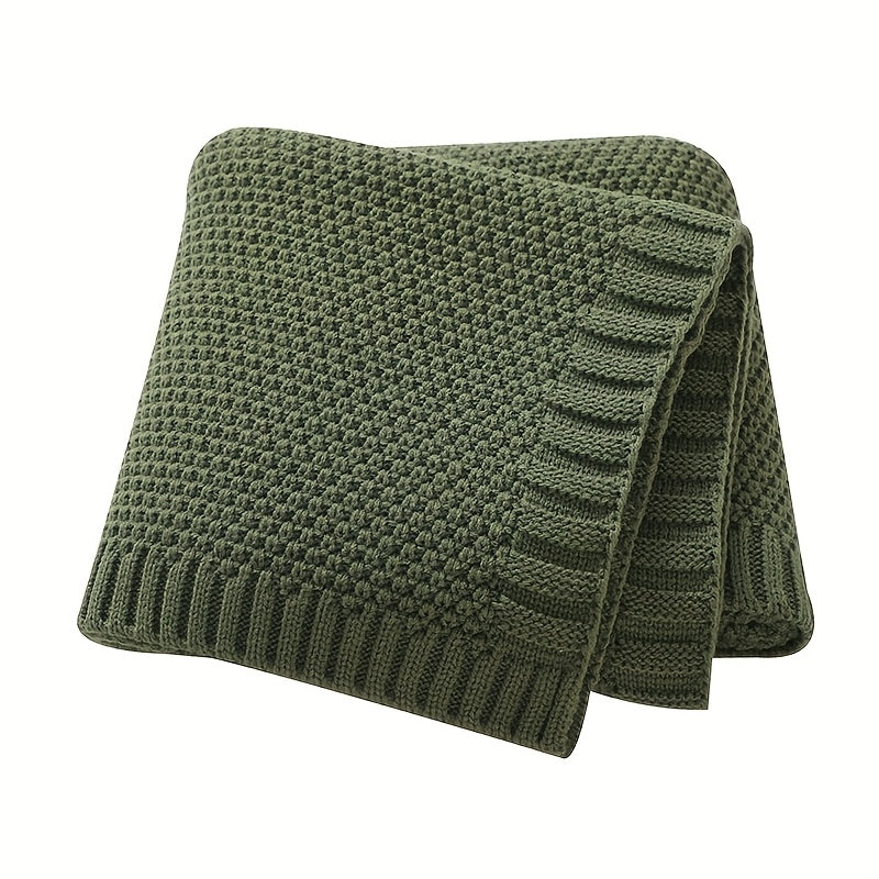 Nouvelle couverture unie 90*70cm rose vert foncé, plaid pour canapé — Monptitlou