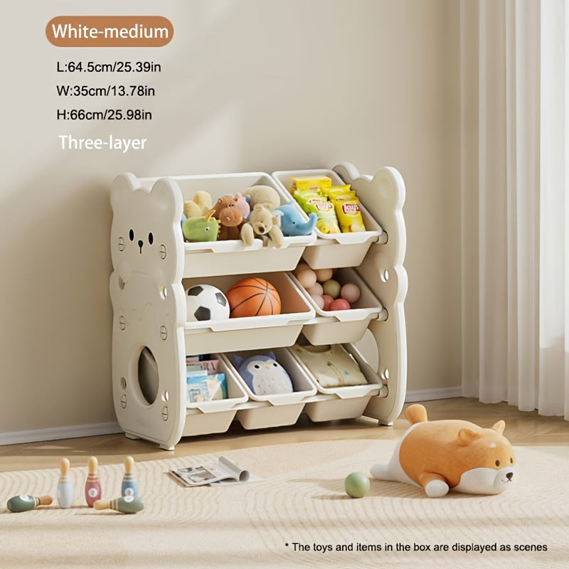Armoire de rangement à trois niveaux avec plusieurs boîtes de rangement — Monptitlou