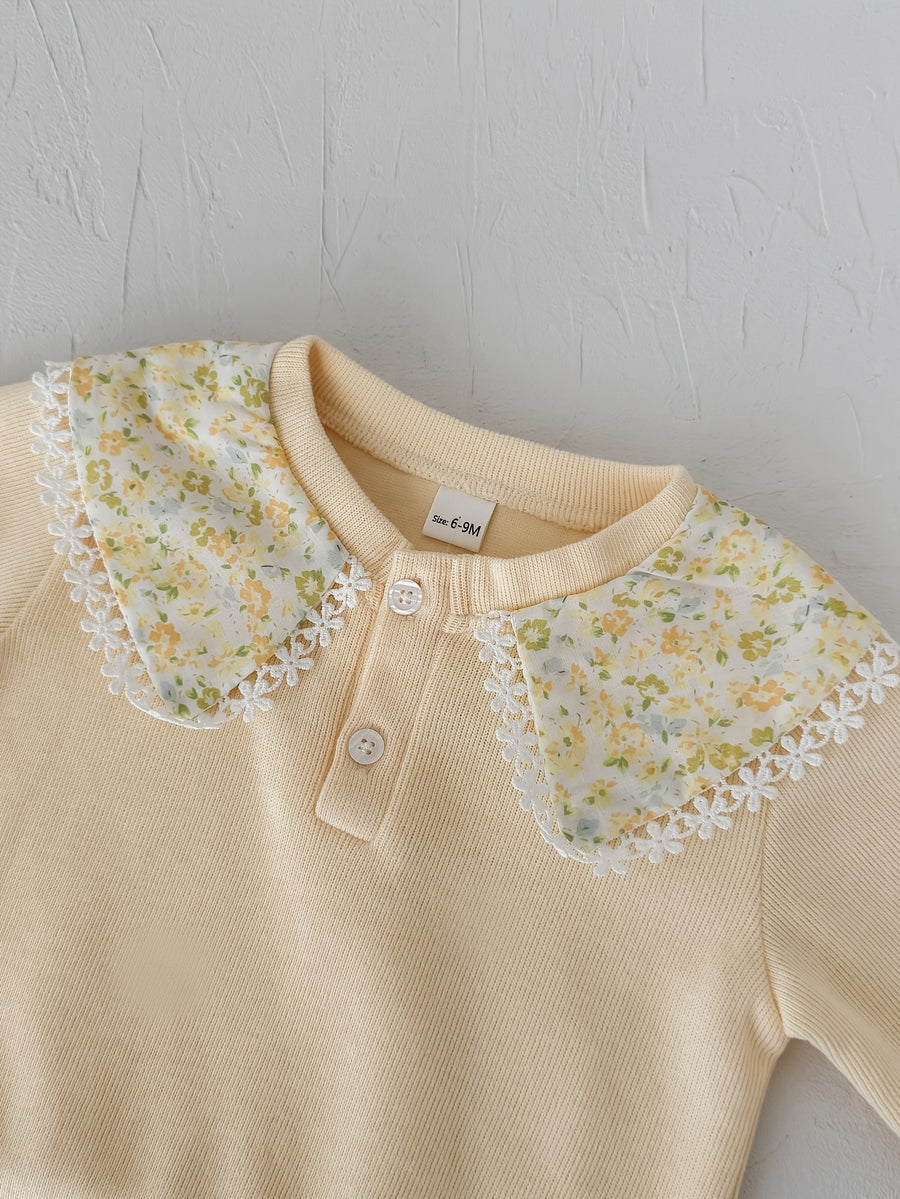 Ensemble 2 pièces pour fille printemps/automne à imprimé floral avec — Monptitlou
