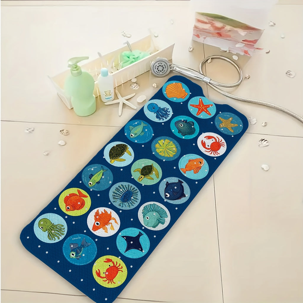 1 tapis de bain motif vie marine, idéal pour la salle de bain — Monptitlou