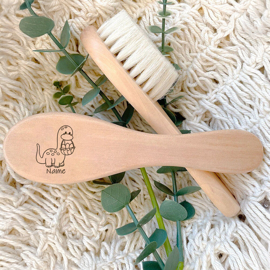 Brosse à Cheveux Personnalisée avec Nom, Brosse Mignonne Dinosaure — Monptitlou