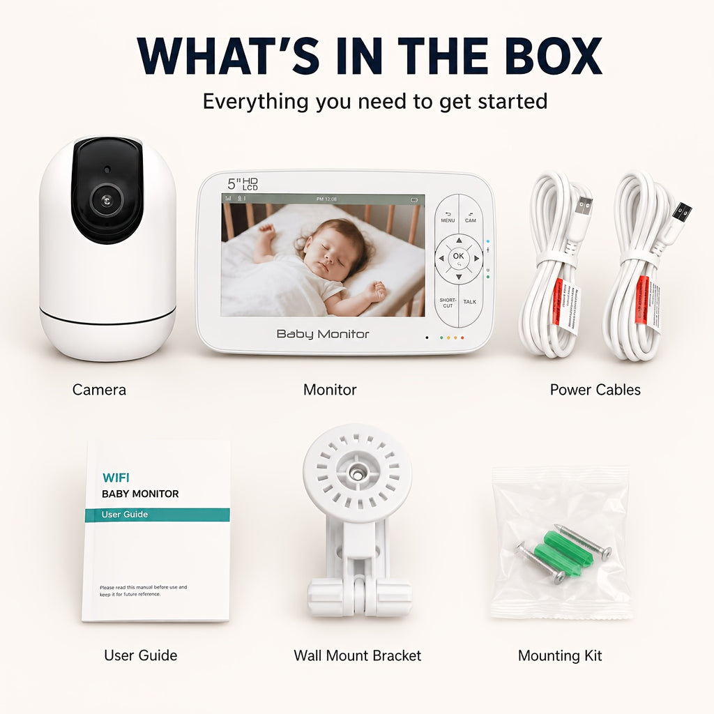Babyphone 1080P TUYA avec caméra PTZ, batterie rechargeable 5000Mah — Monptitlou