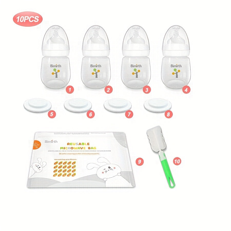 180Ml - Set combiné multi-usage - Biberon blanc - 10 pièces — Monptitlou Image