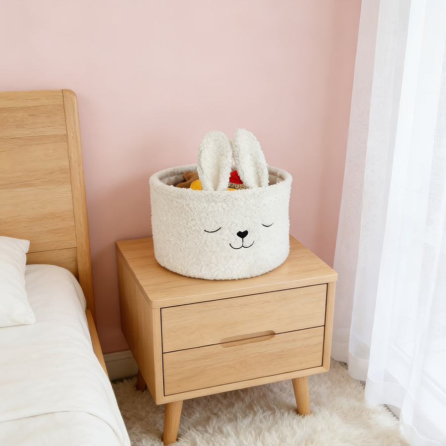 1 panier de rangement en polaire Teddy Lapin Mignon — Monptitlou