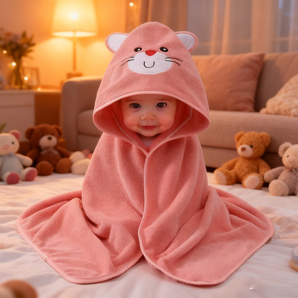 Nouveau peignoir de bain en molleton de corail pour bébé/enfant — Monptitlou
