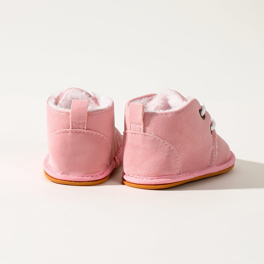 Chaussures d'Hiver pour Enfants 0-18 Mois Semelle Souple Doublure Polaire Style Coréen Chaussons de Marche Bébé 0-1 An 2